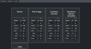Screenshot of the Splash Screen for the Food Tracker